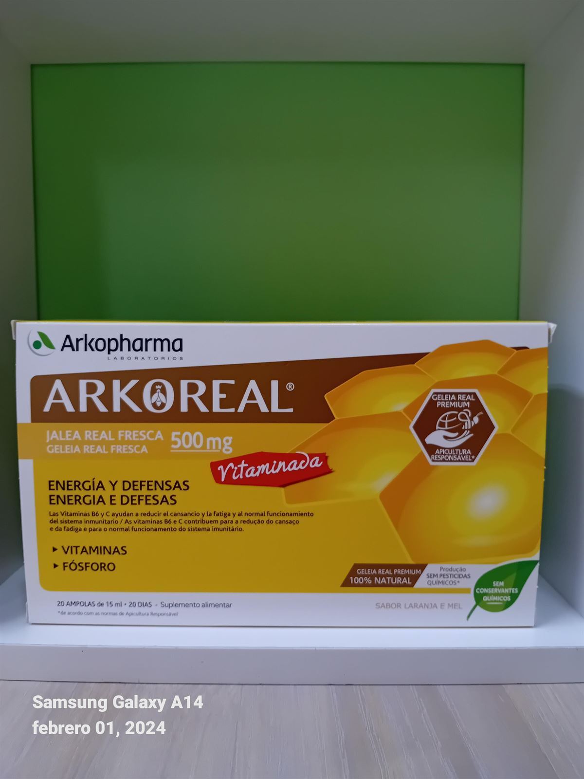 ARKOREAL JALEA REAL FRESCA VITAMINADA 500 MG 20 AMP. - Imagen 1