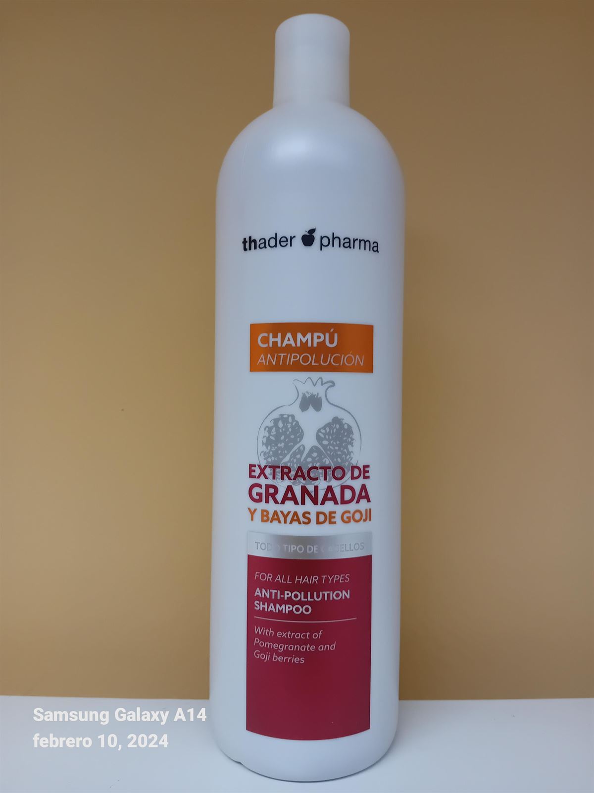 CHAMPÚ TH ANTIPOLUCIÓN EXTRACTO DE GRANADA Y BAYAS DE GOJI 1000 ML - Imagen 1